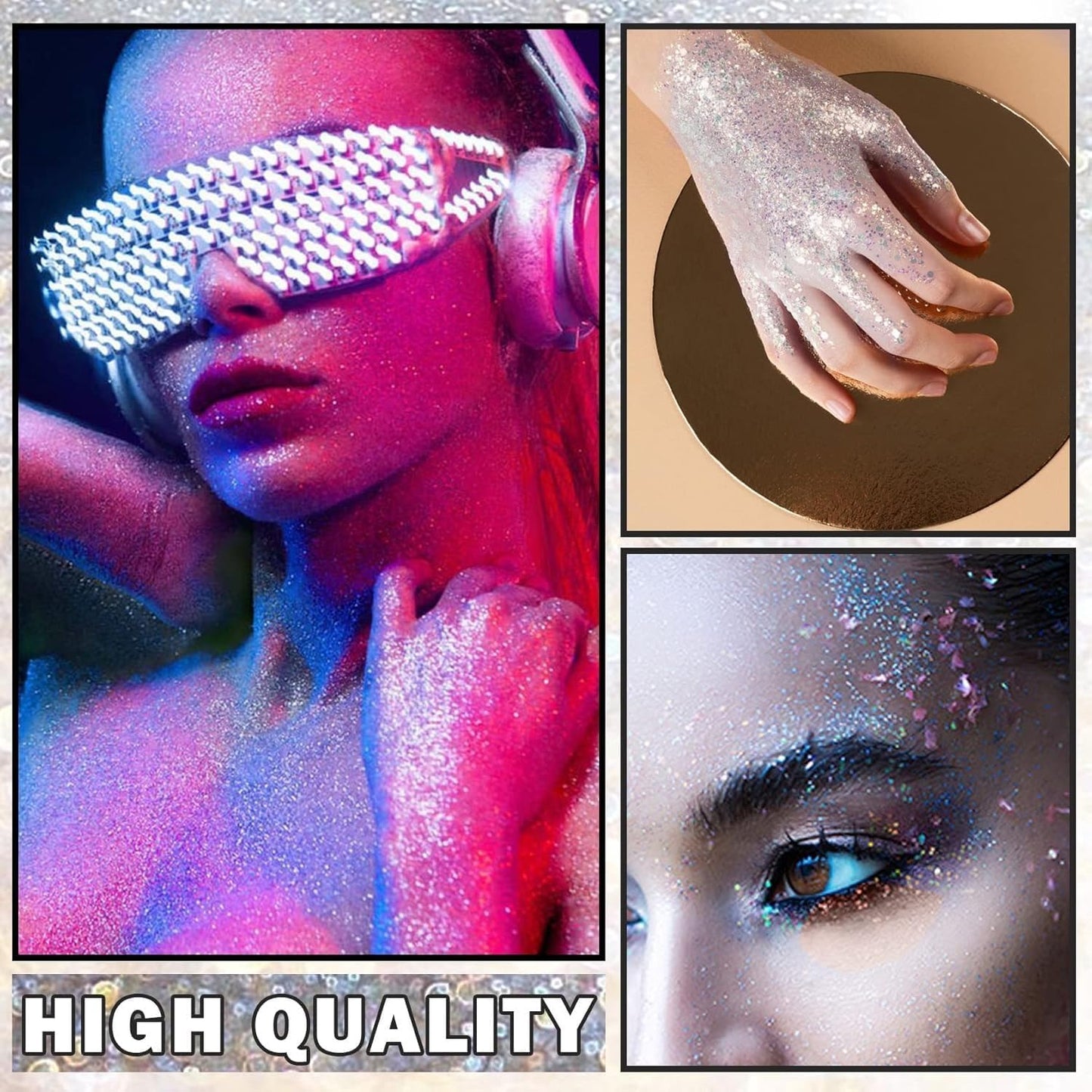 Professional Glitter Hair Spray, Glitter Spray For Body, Hair And Cloth, Long Lasting Shiny Unlimited Charm, Waterproof, Holographic,
