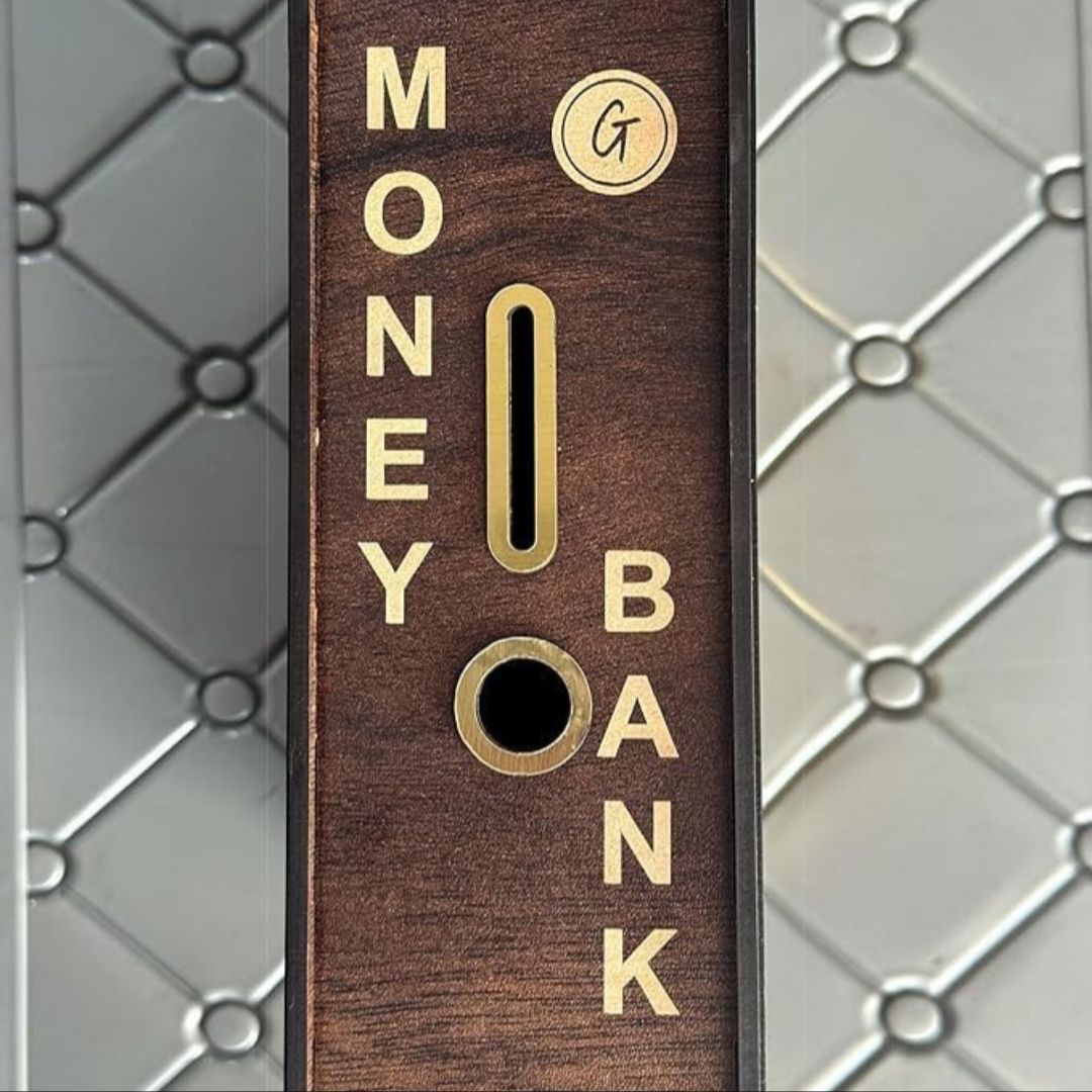 Money Saver Challanging Box, Wooden Piggy Bank for Kids & Adults, Mini Bank